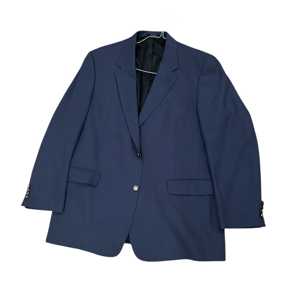 Hart Schaffner Marx Made in USA Men's Navy Dress Blazer-size 44R - Picture 2 of 11